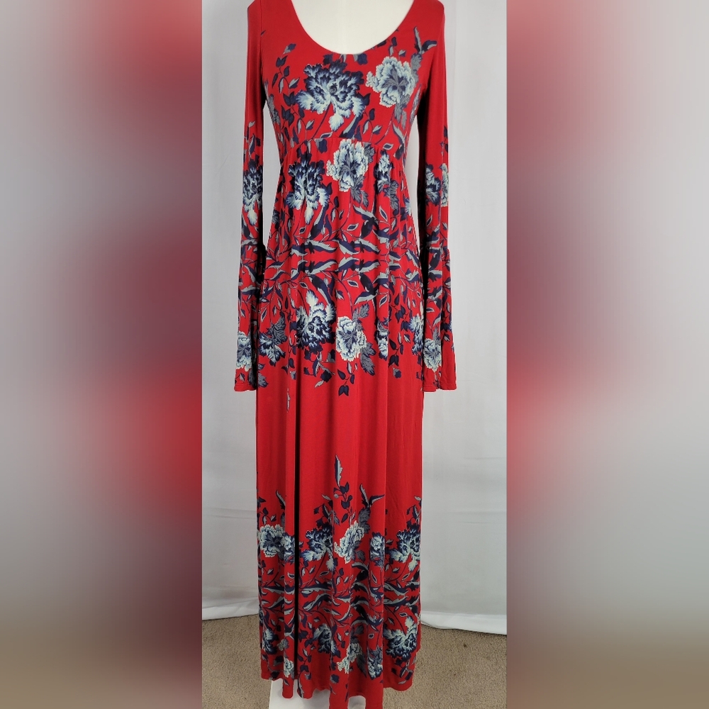 Free People Floral Red Dress Maxi